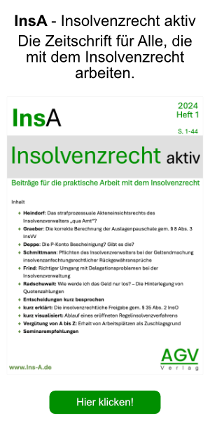 InsA – Insolvenzrecht aktiv Cover